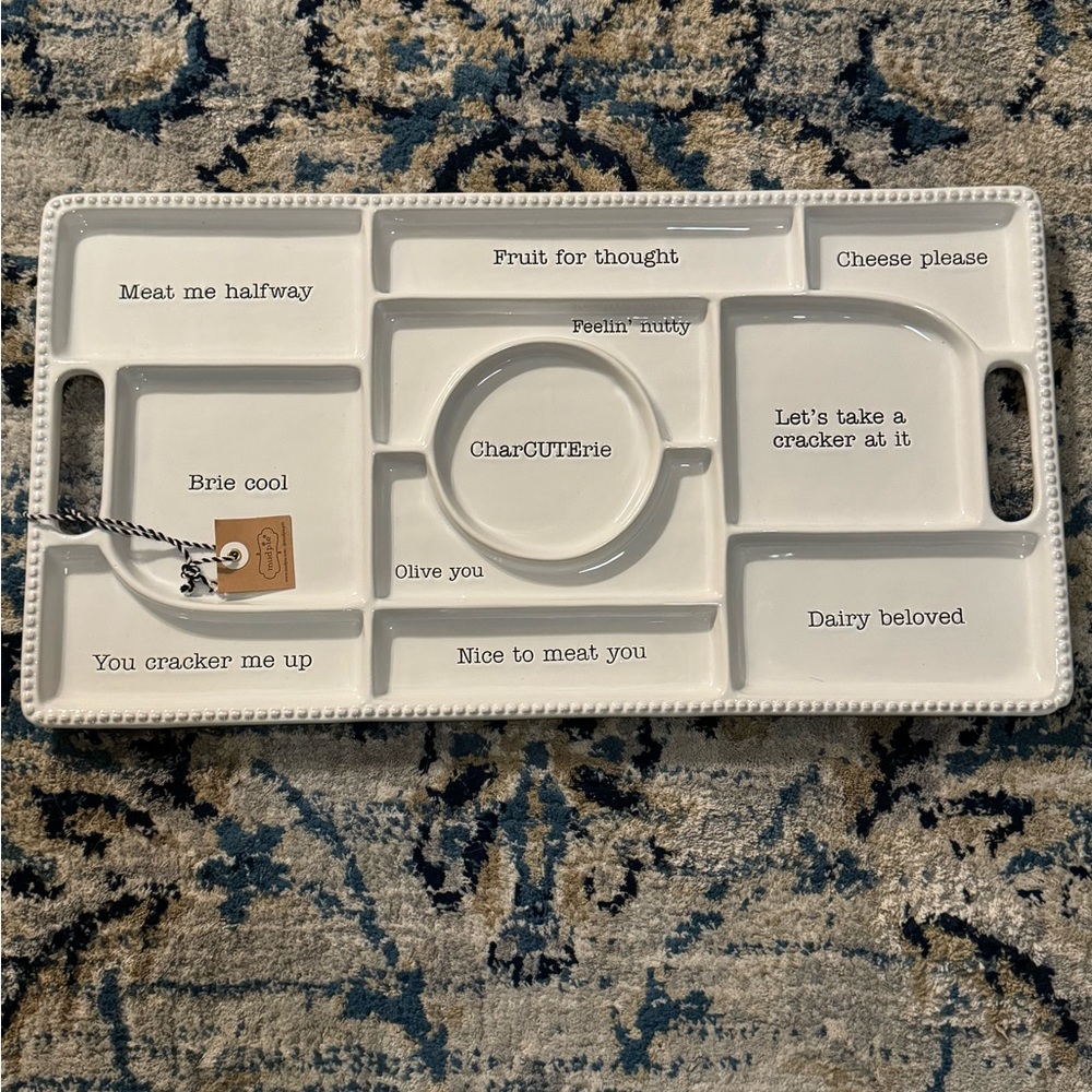Mud Pie Charcuterie Board - White - New w/ Tags